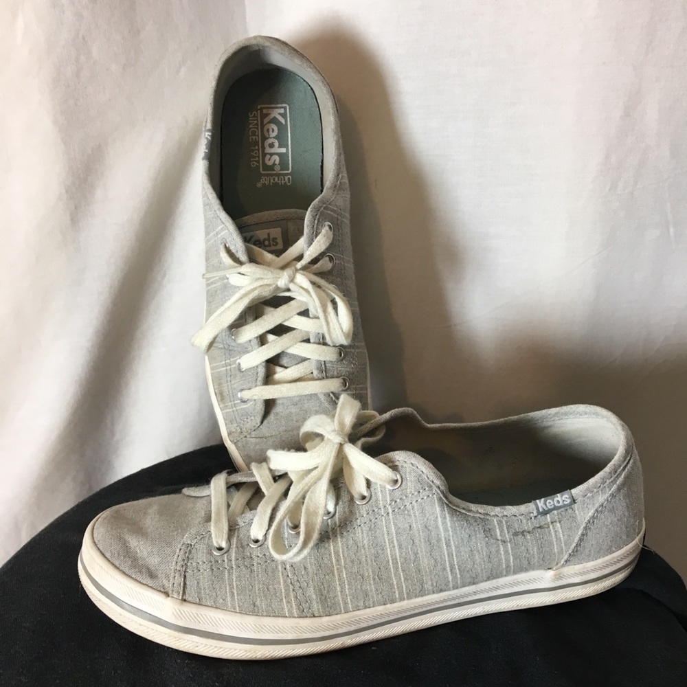 Keds laceups light gray heather SZ 8